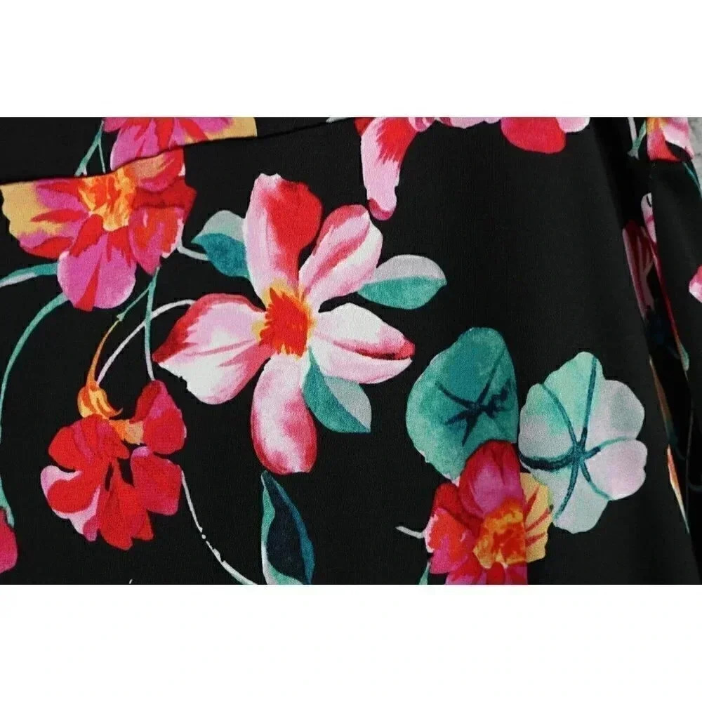 Catherines Summer Silky Flowy Black & Floral  Dress-Size 2XL - Picture 9 of 9